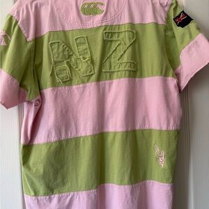Canterbury NZ Rugby Stripe Jersey in Pink & Green